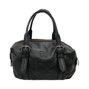 Loewe handbag flower embossed Anagram logo Black